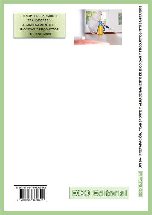 Libros de UF1504 Preparación, transporte y almacenamiento de biocidas y productos fitosanitarios